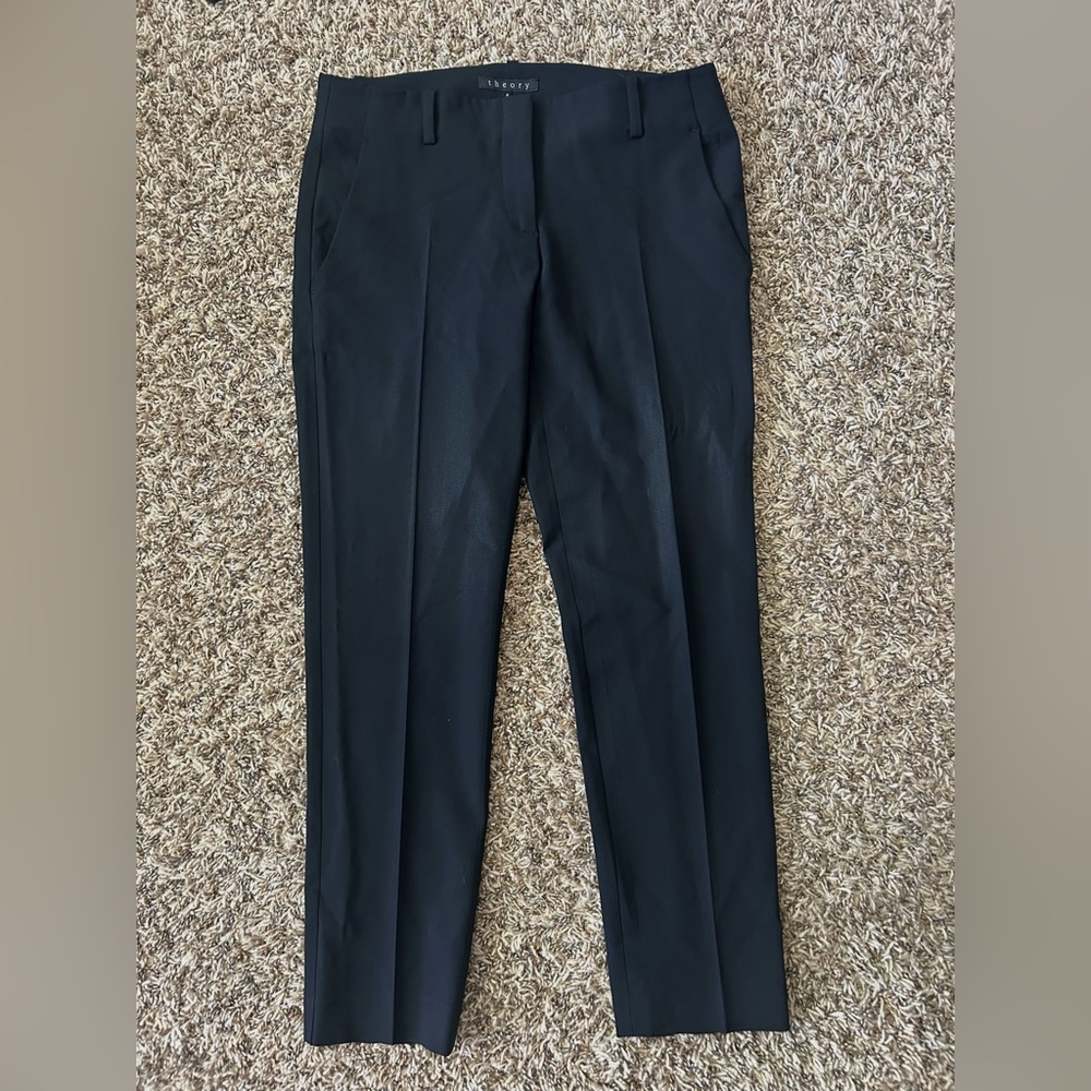 Theory Wool Blend Black Dress Pants Sz 6